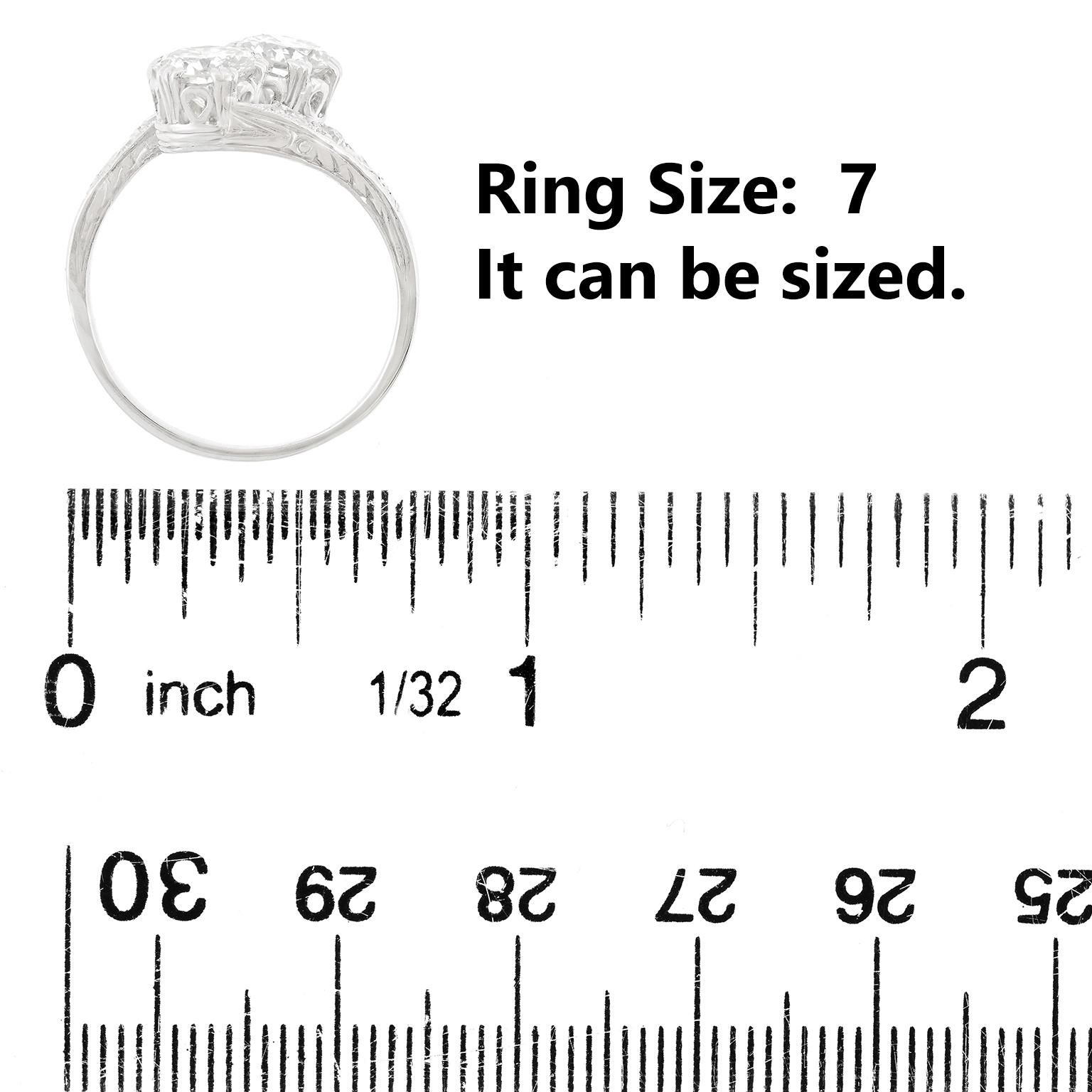 Art Deco Diamond Moi-et-Toi Ring im Angebot 1