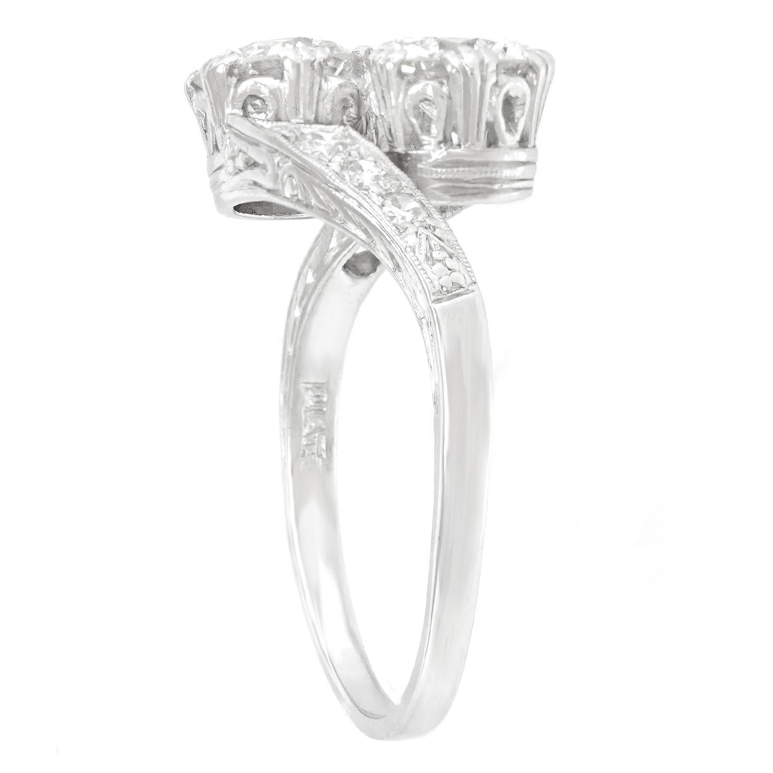 Art Deco Diamond Moi-et-Toi Ring im Angebot 3