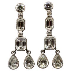 Art Deco Diamond Multi Drop Earrings