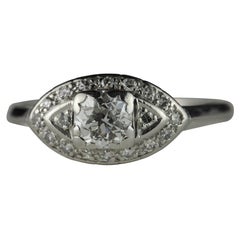 Art Deco Diamond Navette Cluster Ring