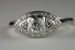 Art Deco Diamond Navette Cluster Ring