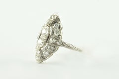 Art Deco Diamond Navette Dinner Ring