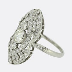 Art Deco Diamond Navette Ring