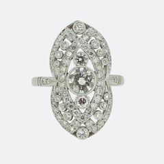 Art Deco Diamond Navette Ring