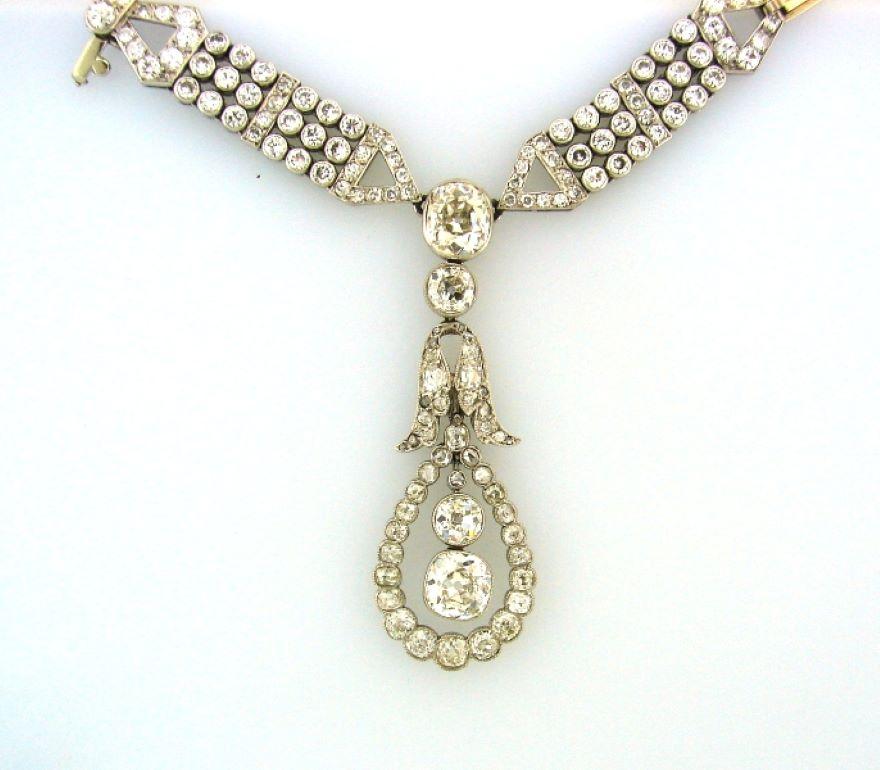 Art Deco Diamond Necklace Bracelets Platinum Choker Interchangeable Pour femmes en vente