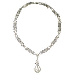 Art Deco Diamond Necklace Bracelets Platinum Choker Interchangeable