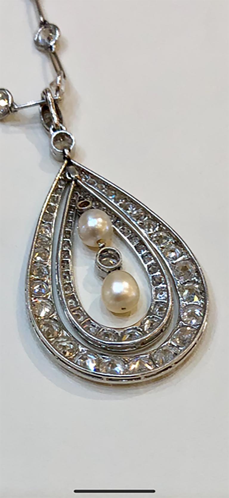 Diamant-Halskette mit Diamant  (Art déco) im Angebot