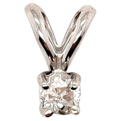 Art-Déco-Diamant-Halskette mit Anhänger, alter europäischer Schliff, 0,13 Karat, 14 Karat, Original aus den 1920er Jahren, Antiquität