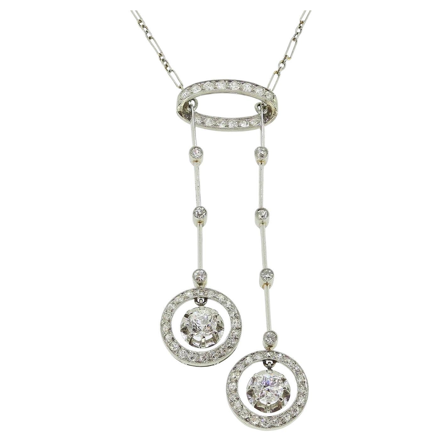 Art Deco Diamant Négligée Halskette im Angebot