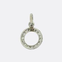 Art Deco Diamant-Anhänger 'O' Charm-Anhänger
