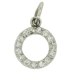 Art Deco Diamond 'O' Charm Pendant