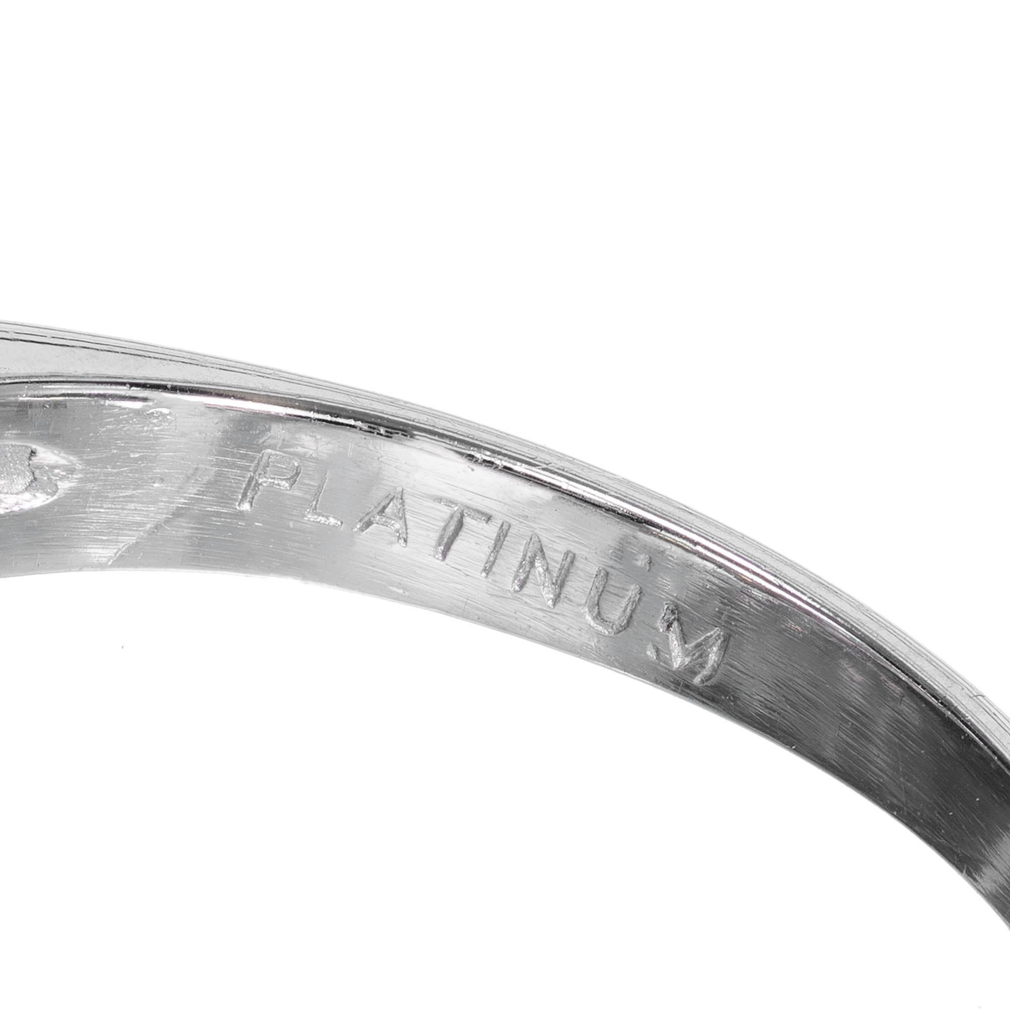 Women's EGL Certified .40 Carat Diamond Old European Cut Platinum Engagement Ring For Sale