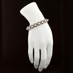 Art Deco Diamond Onyx Pearl Bracelet