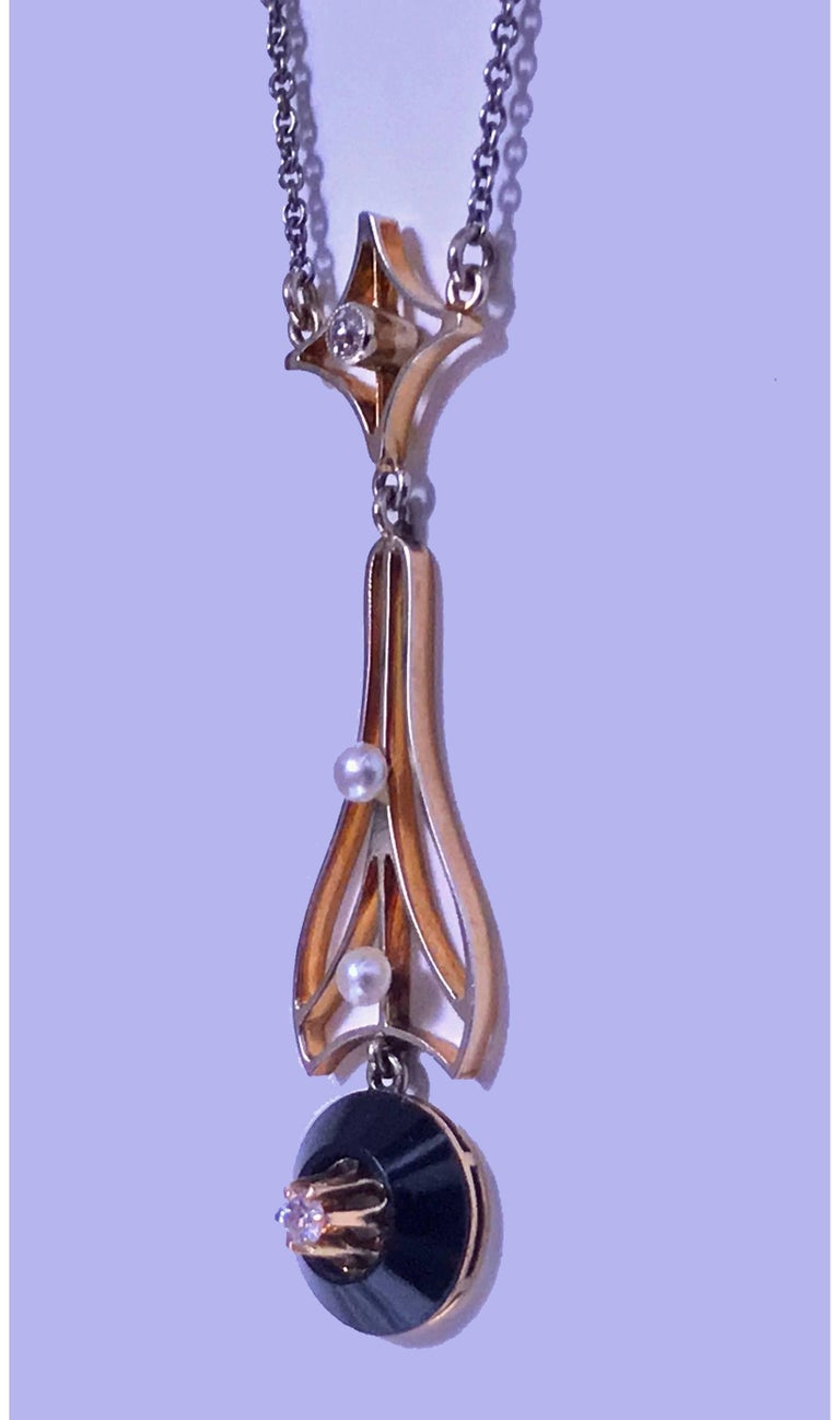 Art Deco Diamond Onyx Pendant American Circa 1930 For Sale At 1stDibs