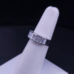 Art Deco 1.35ct Diamond Panel Ring in 18K White Gold, Size 5.75