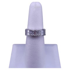 Art Deco 1.35ct Diamond Panel Ring in 18K White Gold, Size 5.75