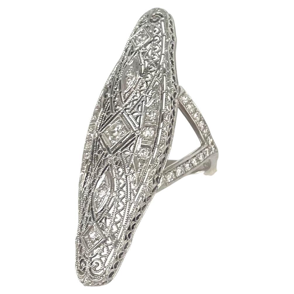  Art Deco Diamond Paradizia Ring For Sale 6
