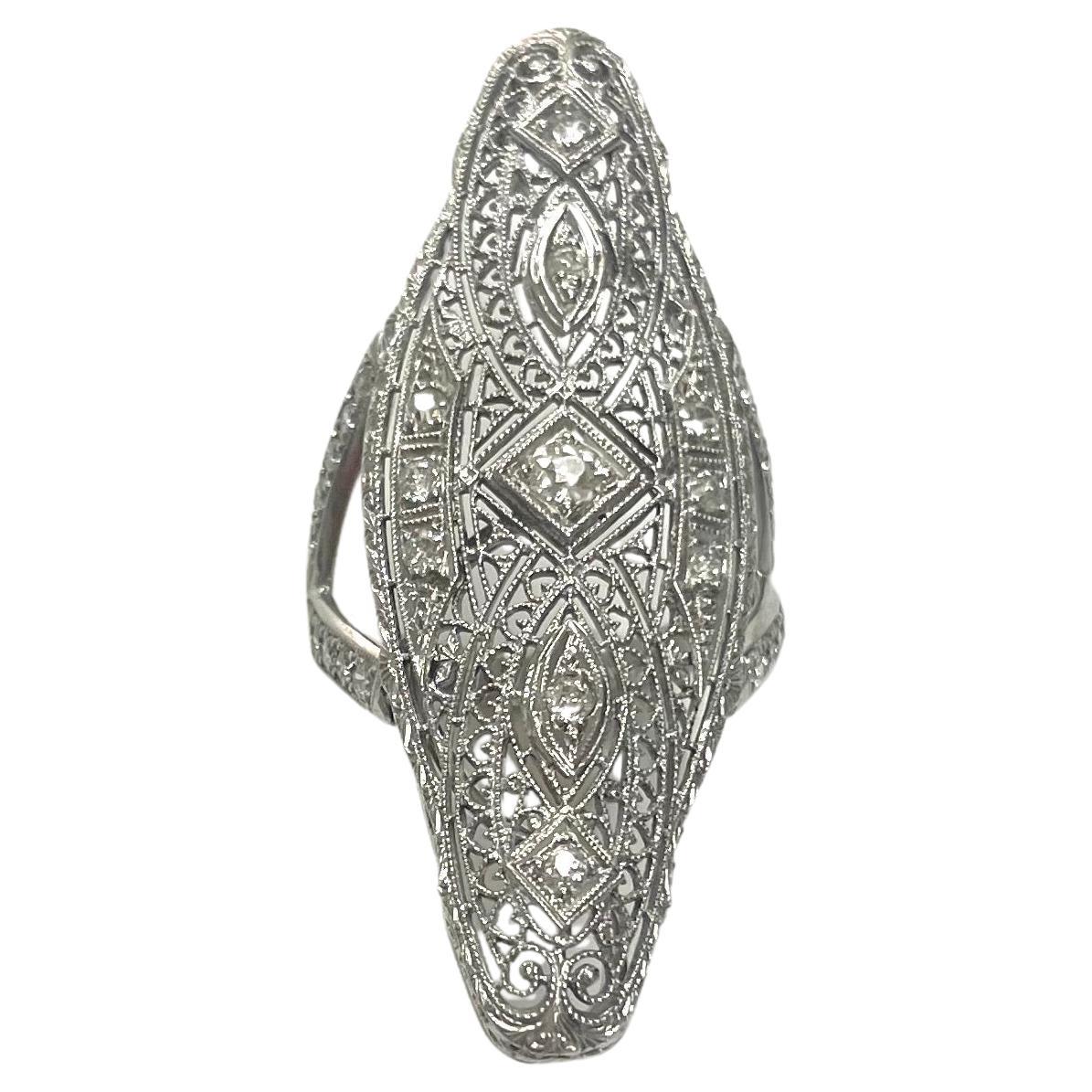  Art Deco Diamond Paradizia Ring For Sale 9
