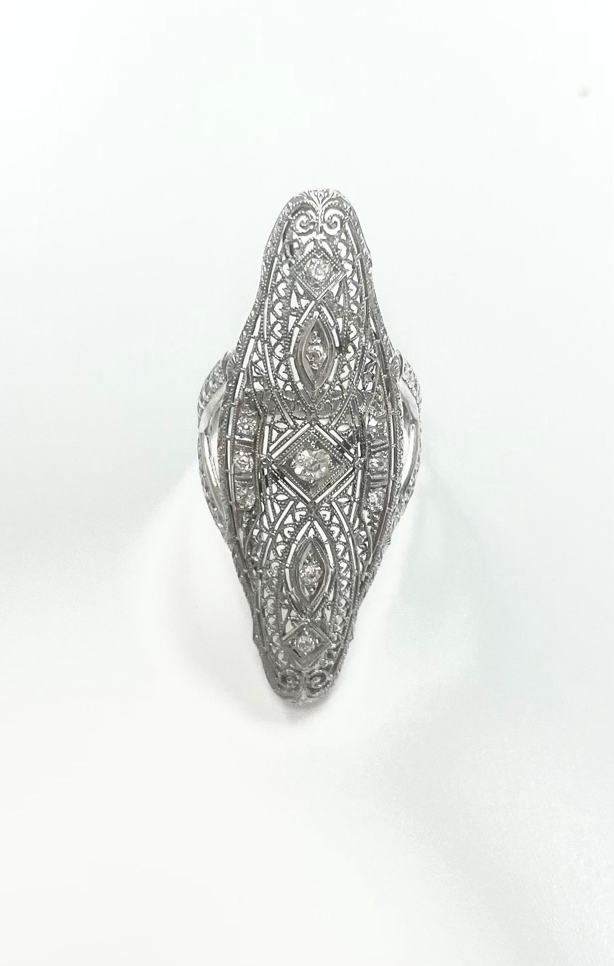  Art Deco Diamond Paradizia Ring For Sale 10