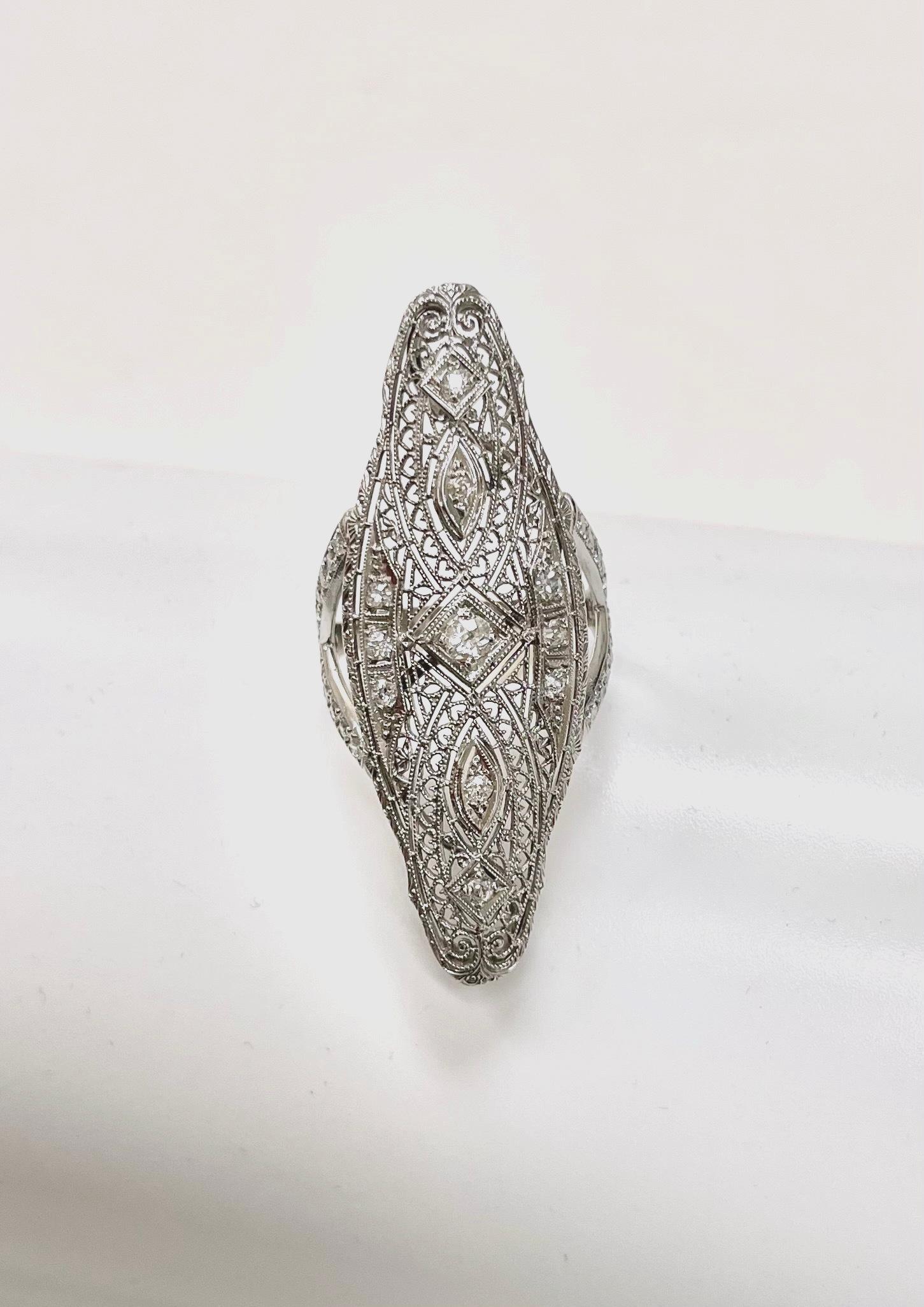  Art Deco Diamond Paradizia Ring For Sale 11