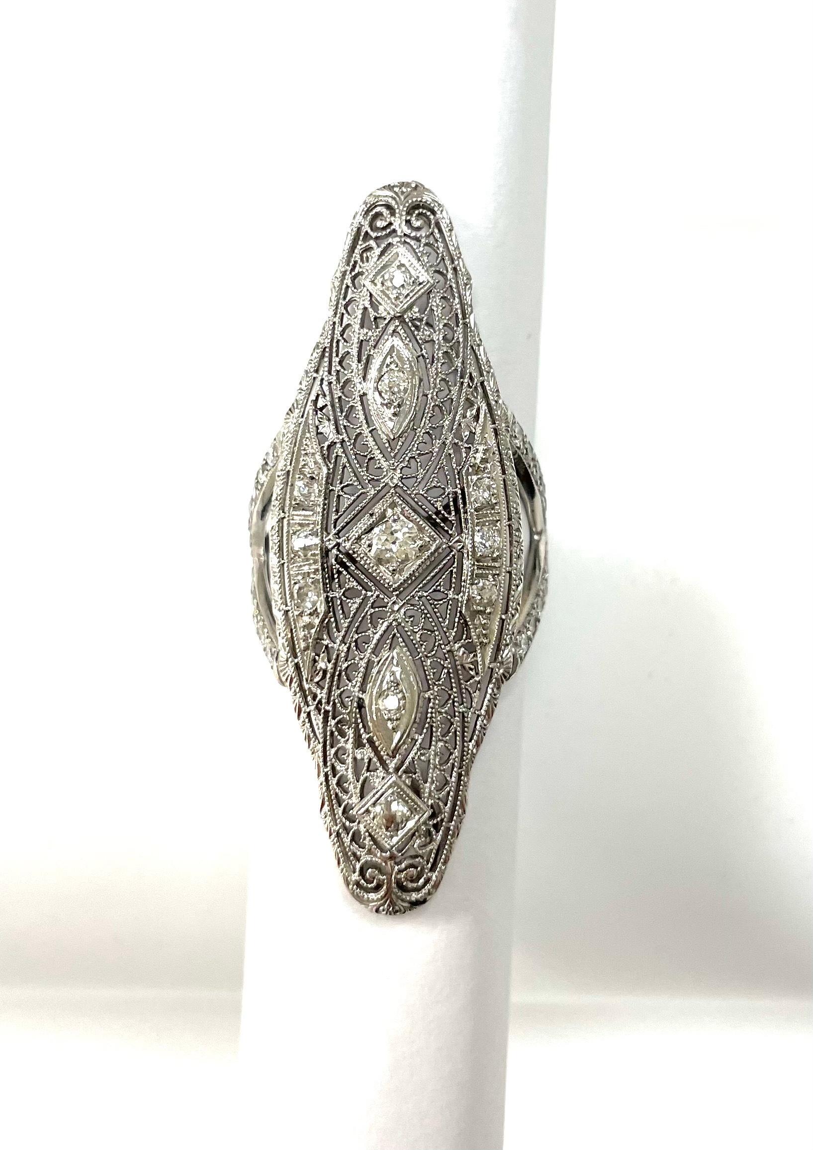 Art Deco Diamond Paradizia Ring For Sale 12