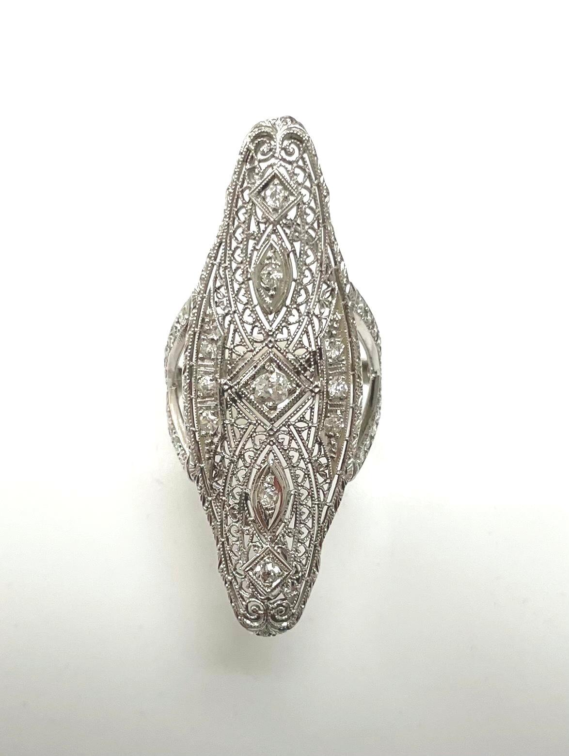  Art Deco Diamond Paradizia Ring For Sale 13
