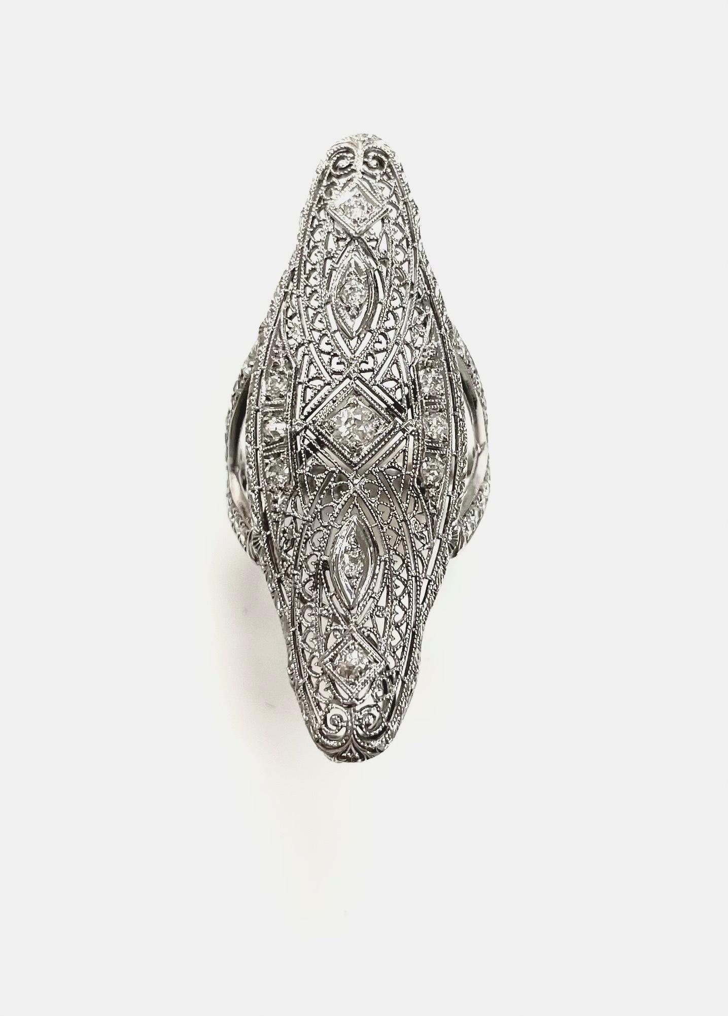  Art Deco Diamond Paradizia Ring For Sale 14