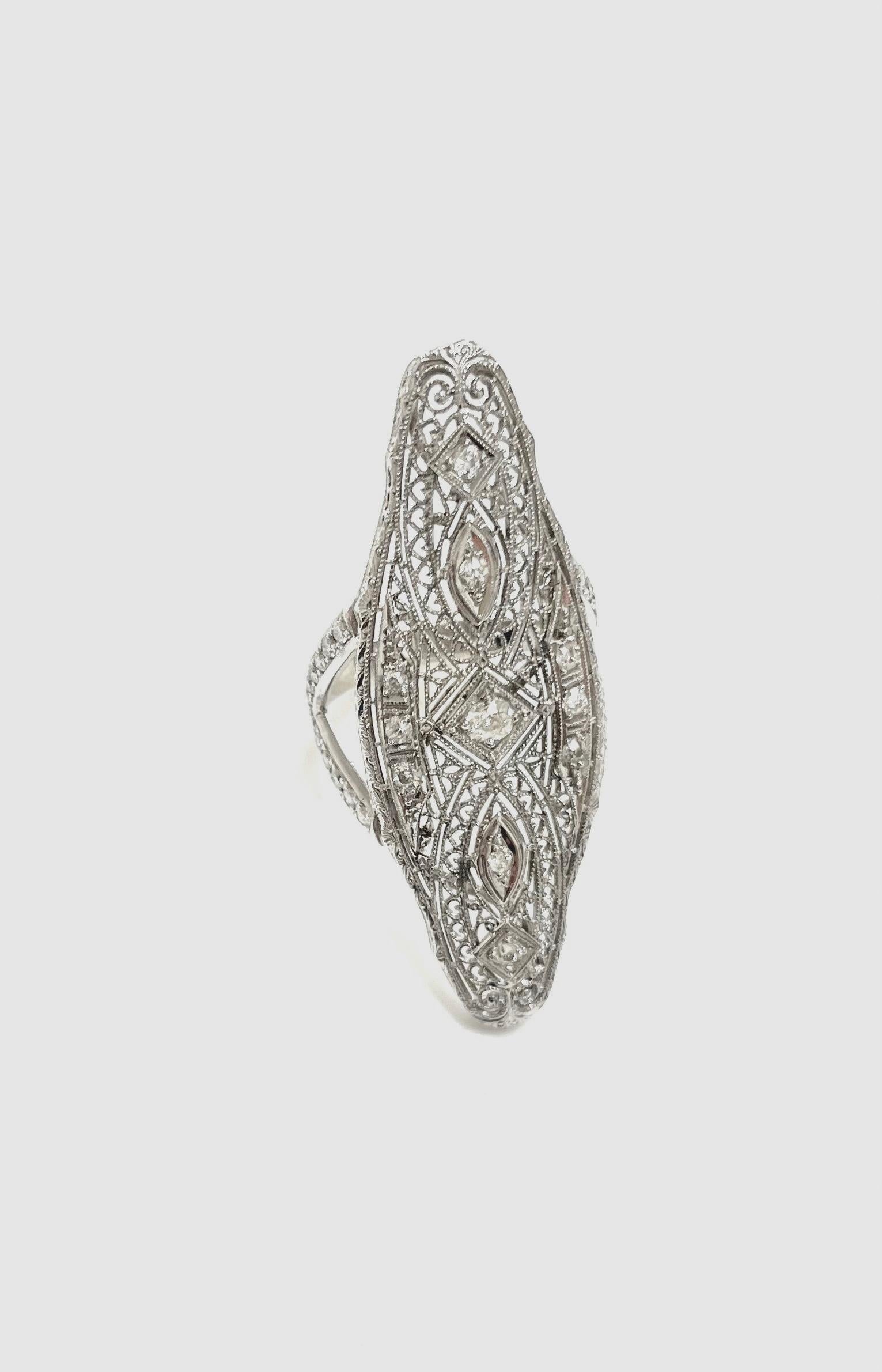  Art Deco Diamond Paradizia Ring For Sale 15