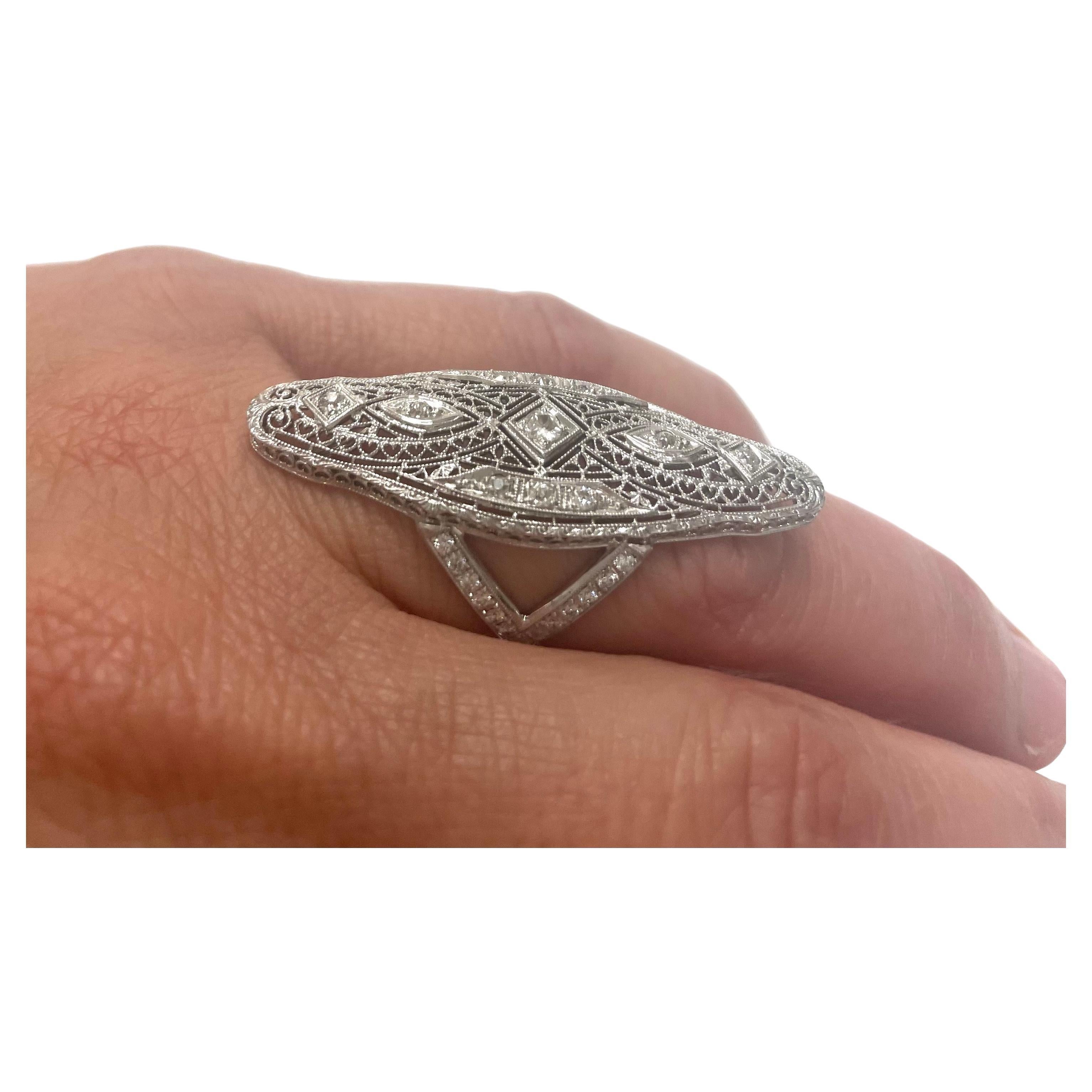  Art Deco Diamond Paradizia Ring For Sale 2