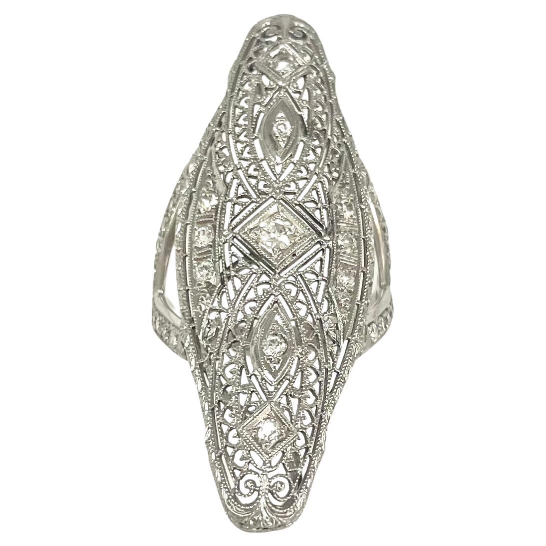  Art Deco Diamond Paradizia Ring For Sale 4