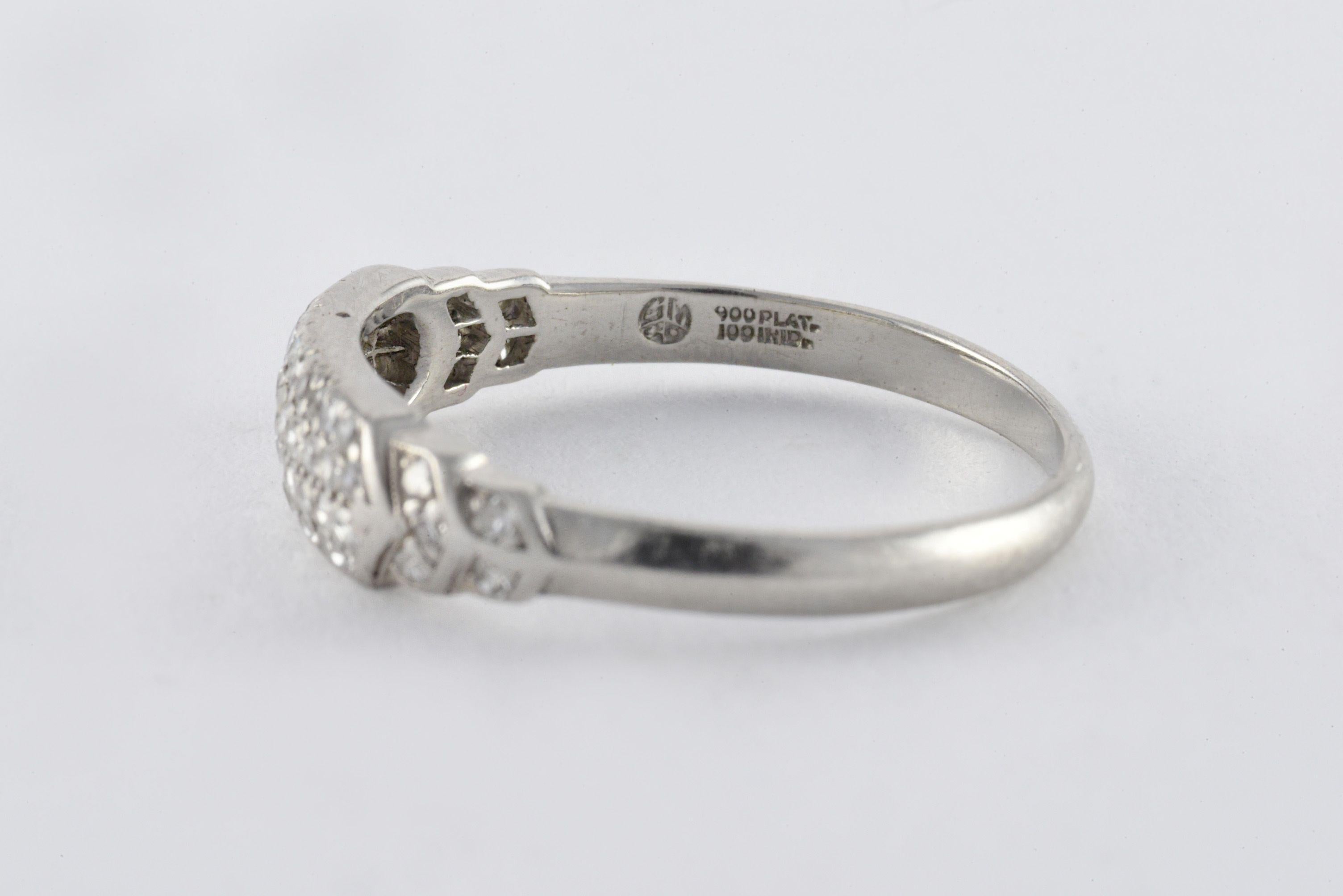 Single Cut Art Deco Diamond Pave Ring For Sale