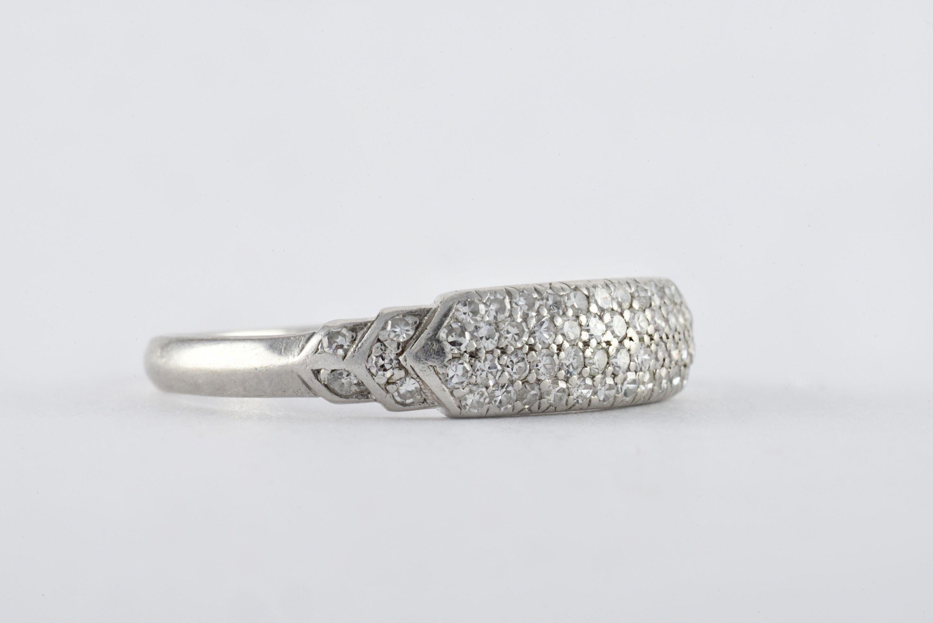 Women's Art Deco Diamond Pave Ring For Sale