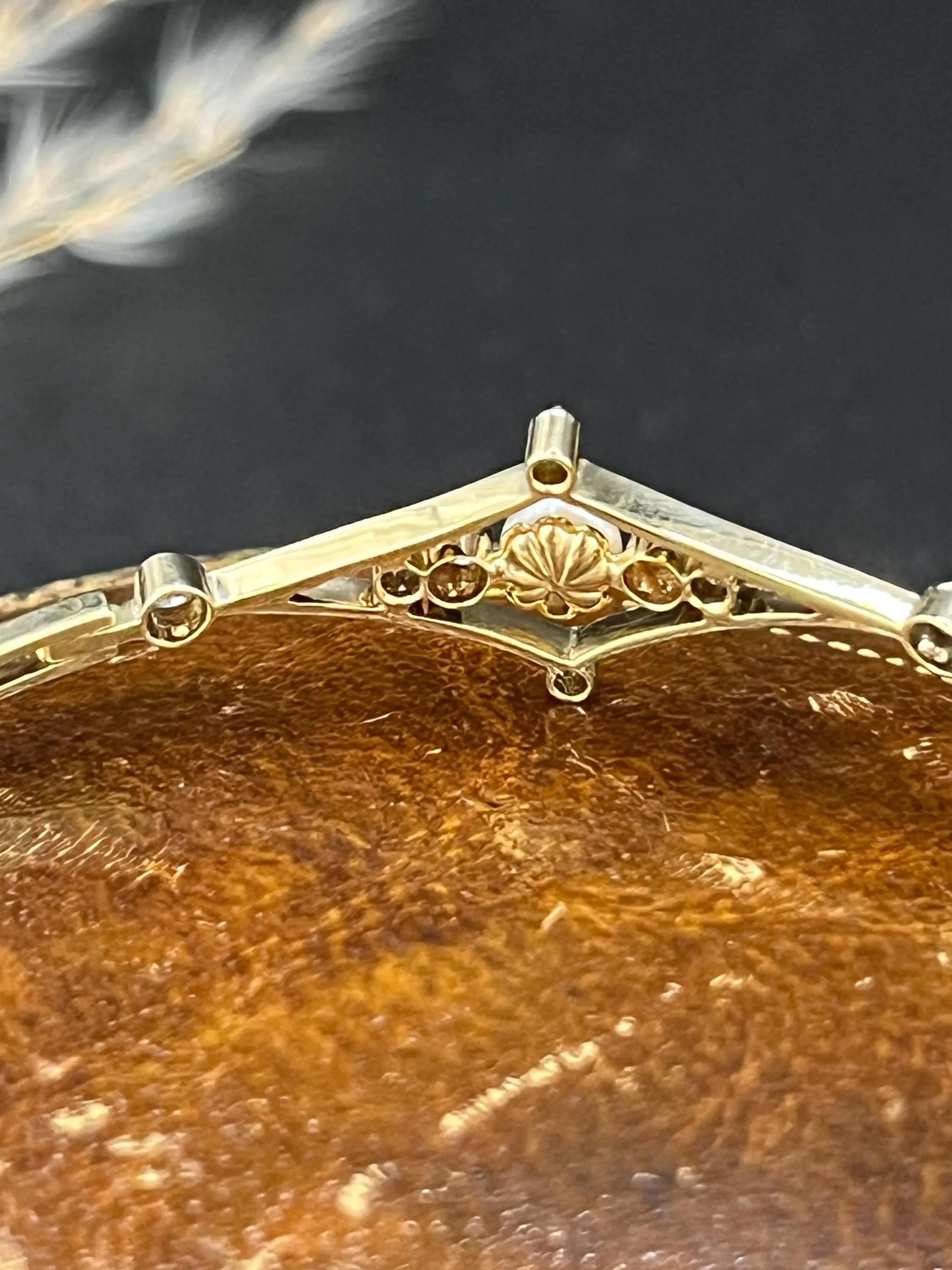 Bracciale Art Deco con diamanti e perle: oro 18 ct.  Platino, Gioielli da sposa, Circa 1920 in vendita 1