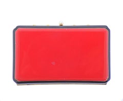 Art Deco Diamond Pearl Enamel Gold Make Up Vanity Case Box