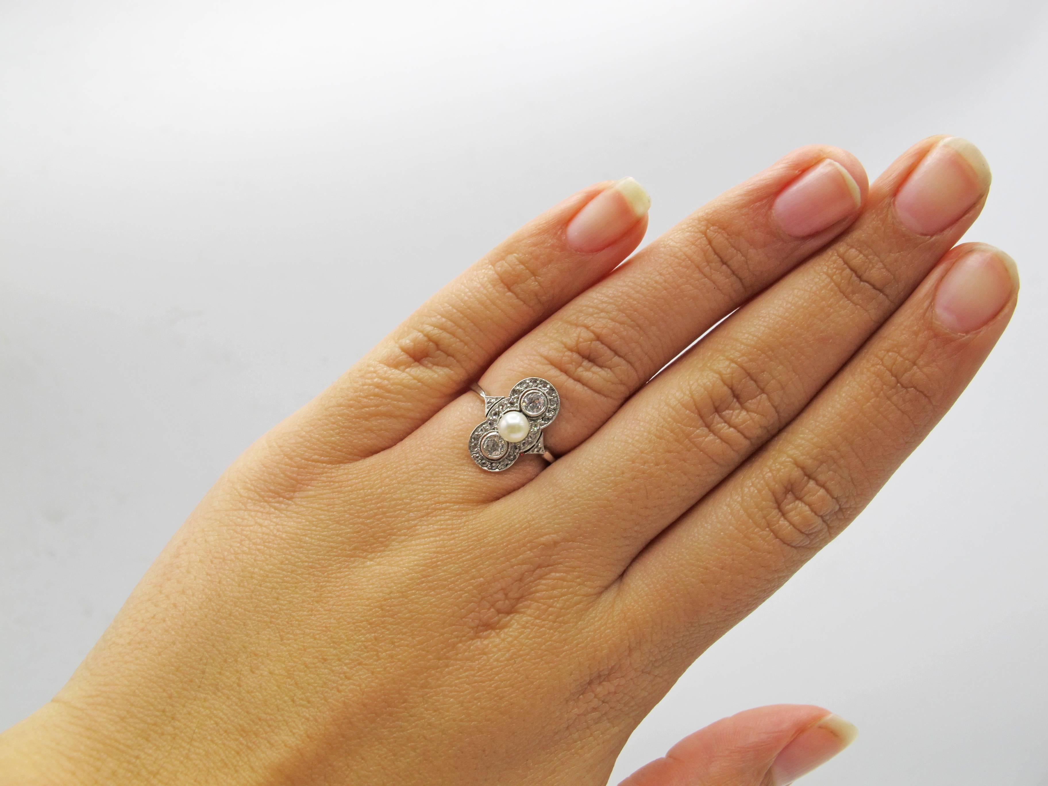 art deco pearl ring