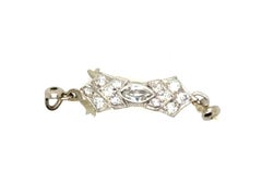 Art Deco Diamond Pearl Necklace Bracelet Clasp .25ct 14K White Gold Original 192