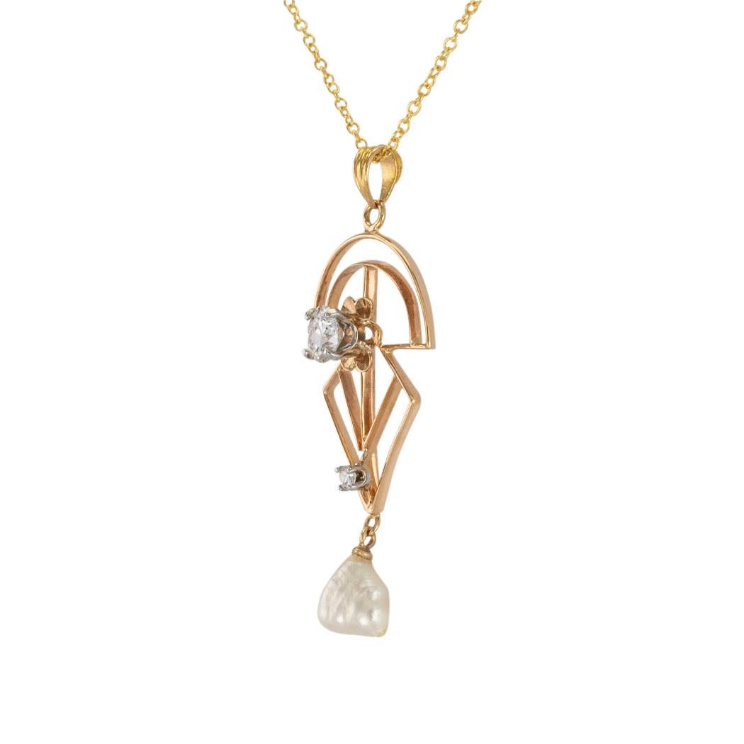 art deco lavalier necklace