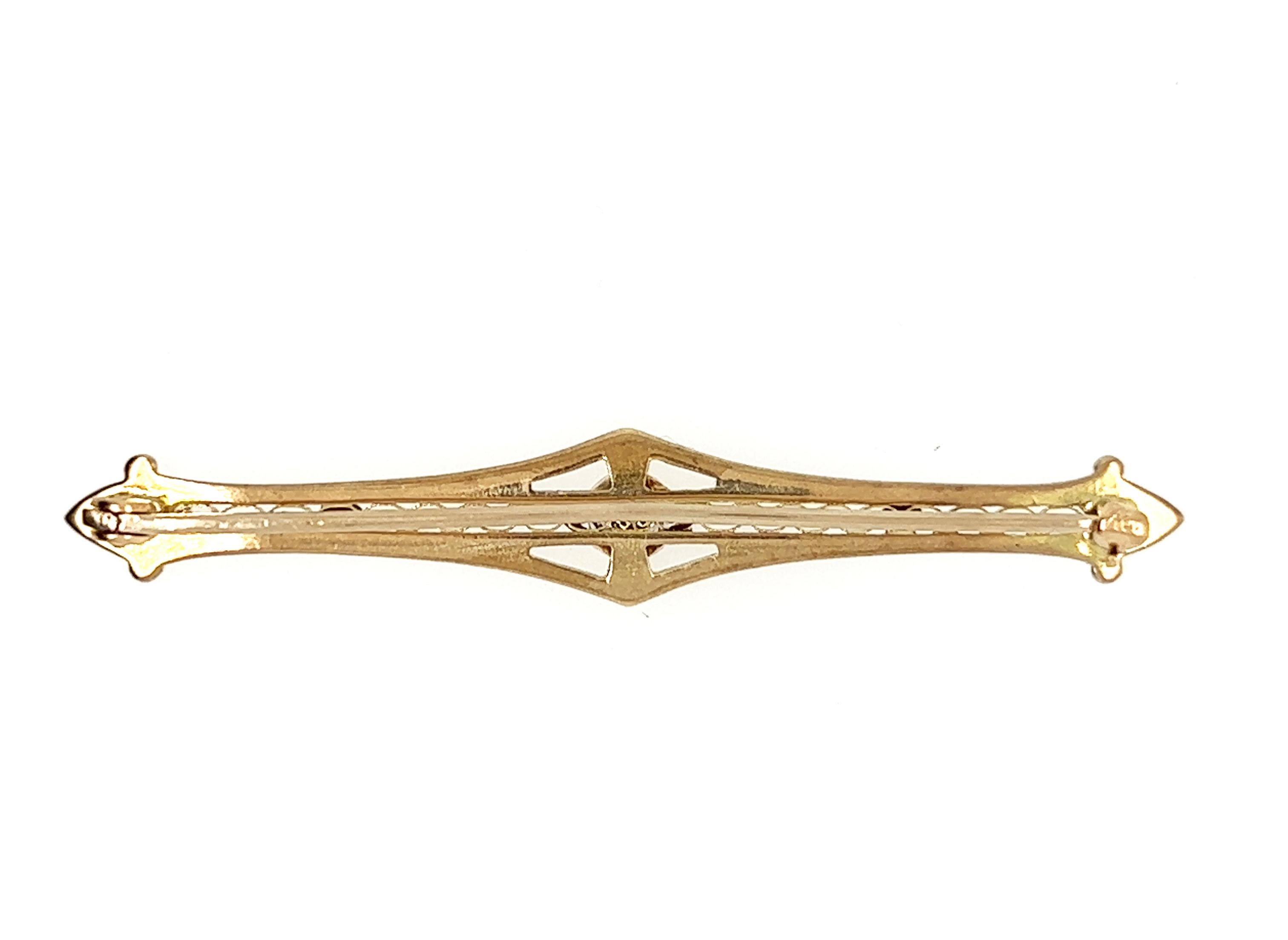 Women's Art Deco Diamond Pendant Mined .21ct Original 1920s Antique Two Tone Gold For Sale