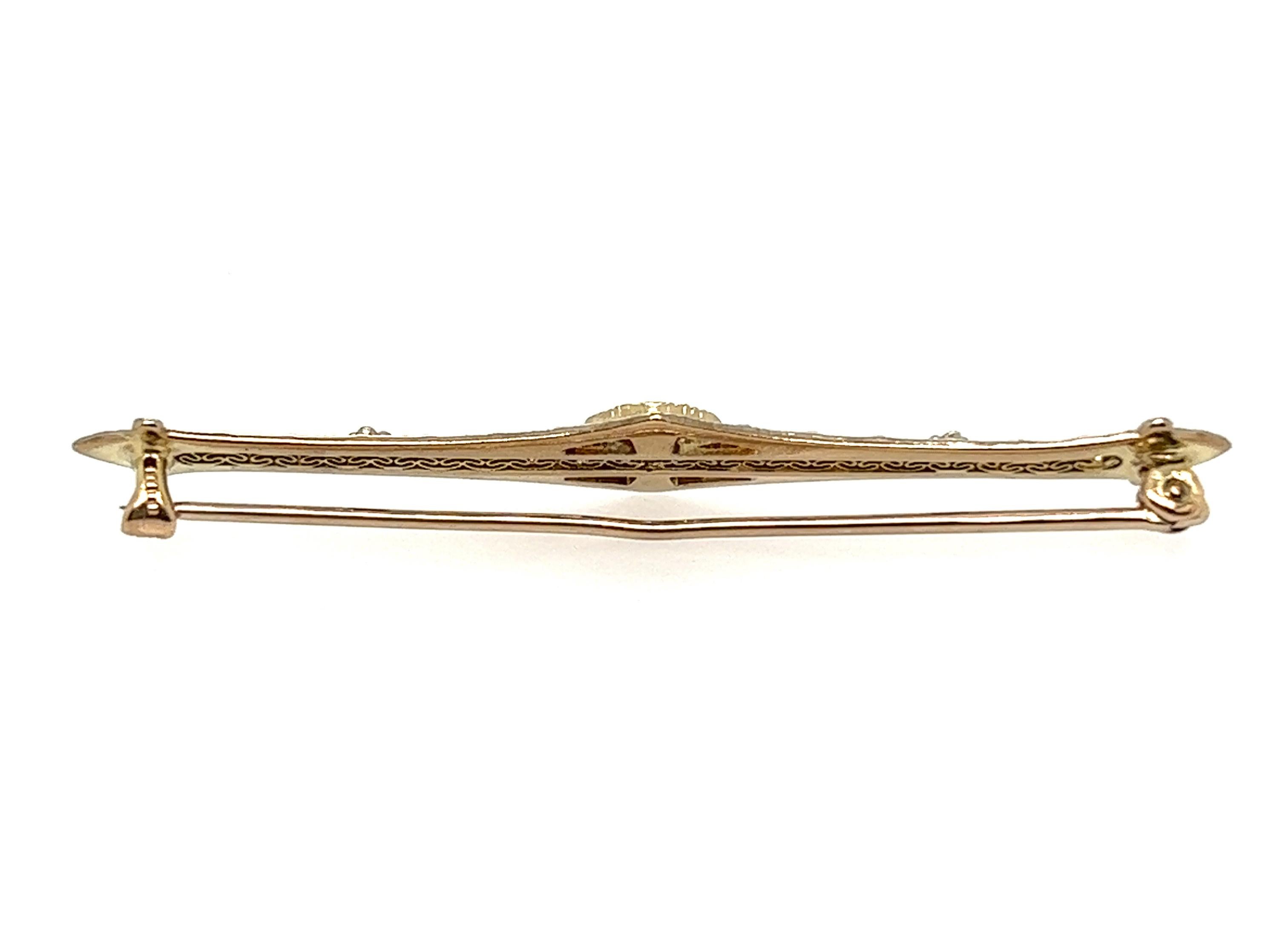 Art Deco Diamond Pendant Mined .21ct Original 1920s Antique Two Tone Gold For Sale 1