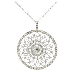 Antique Art Deco Diamond Pendant Necklace