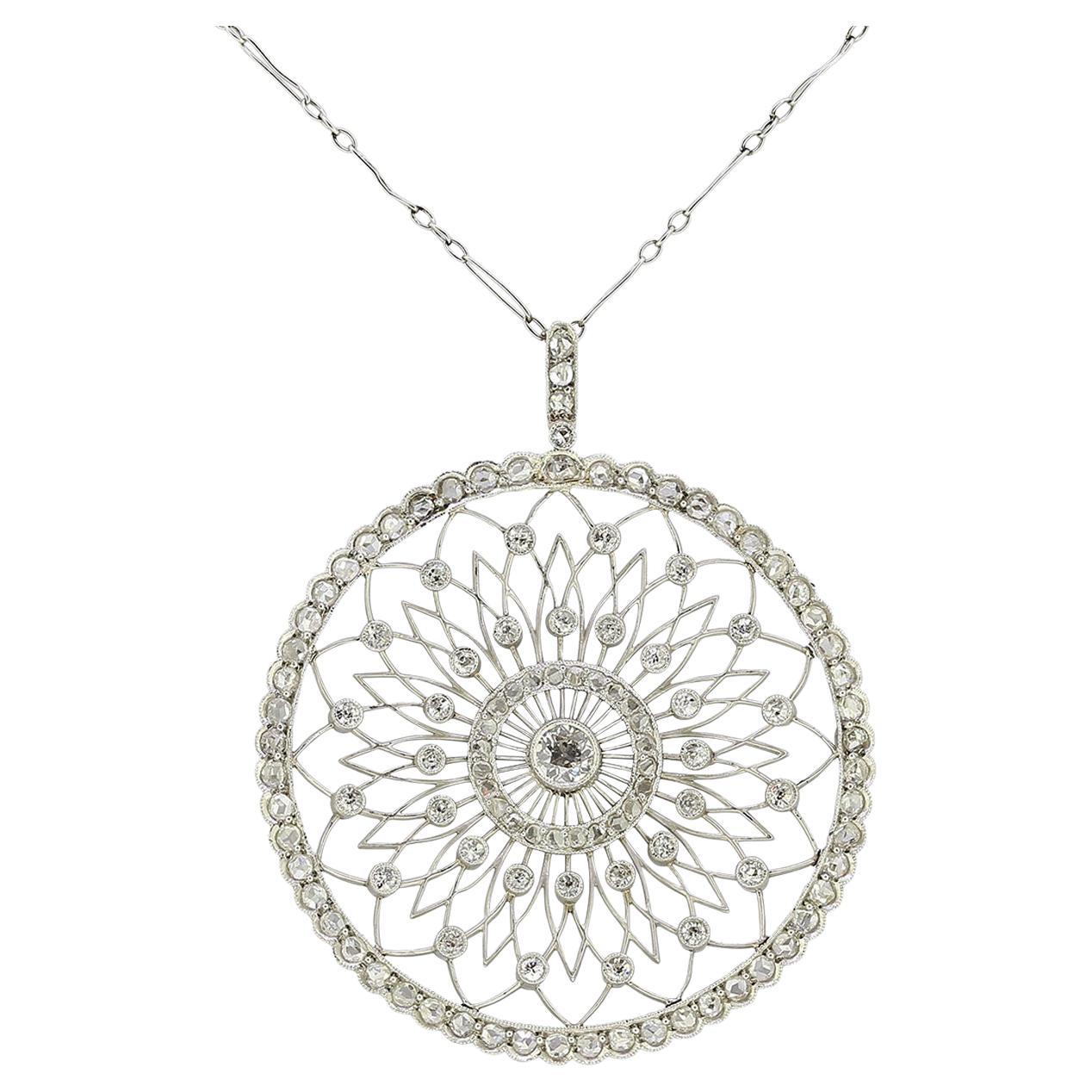 Art Deco Diamond Pendant Necklace