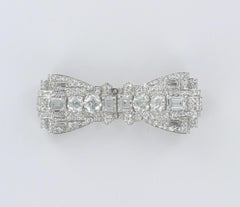 Art Deco Diamond Pin, Clip in Platinum