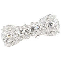 Art Deco Diamond Pin, Clip in Platinum