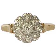 Art Deco Diamond, Platinum and 18 Carat Gold Cluster Ring