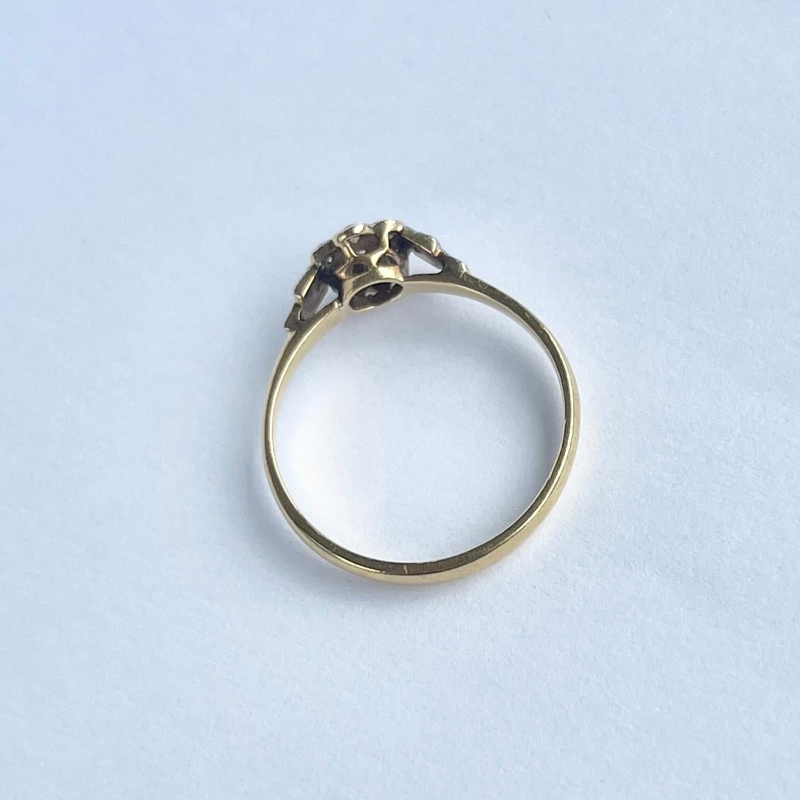 Anello Art Deco con pannello di diamanti in platino e oro 18 carati In condizioni buone in vendita a Chipping Campden, GB
