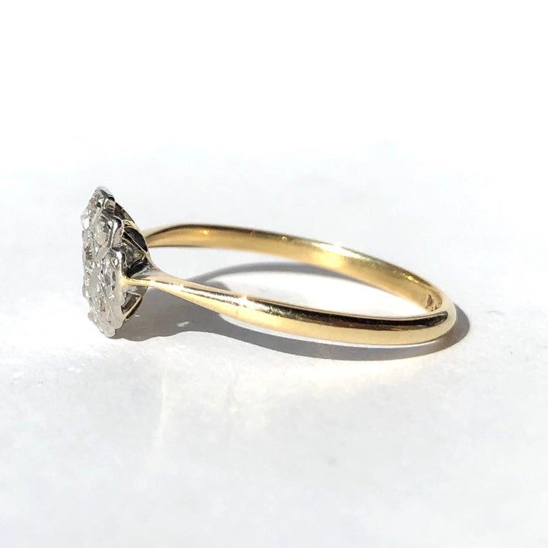 Art Deco Diamond, Platinum and 18 Carat Gold Panel Ring at 1stDibs