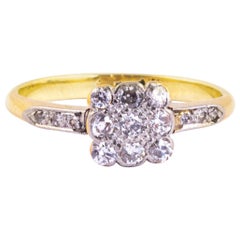 Art Deco Diamond, Platinum and 18 Carat Gold Panel Ring
