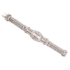 Art Deco' Diamond, Platinum and 18K White Gold Bracelet by Gaucherand 1935's