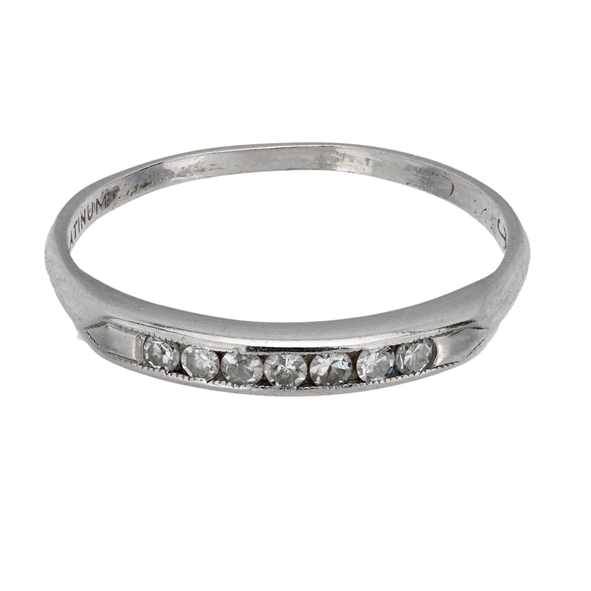 Art Deco Diamant Platinband (Art déco) im Angebot