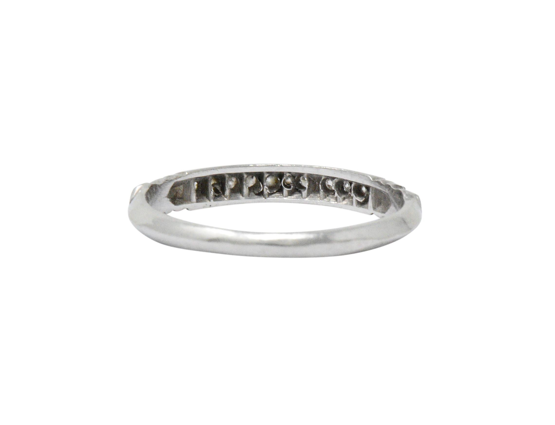 Women's or Men's Art Deco Diamond Platinum Band Ring